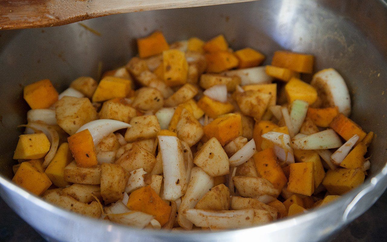 Vegetables prepared for pumpkin ketchup