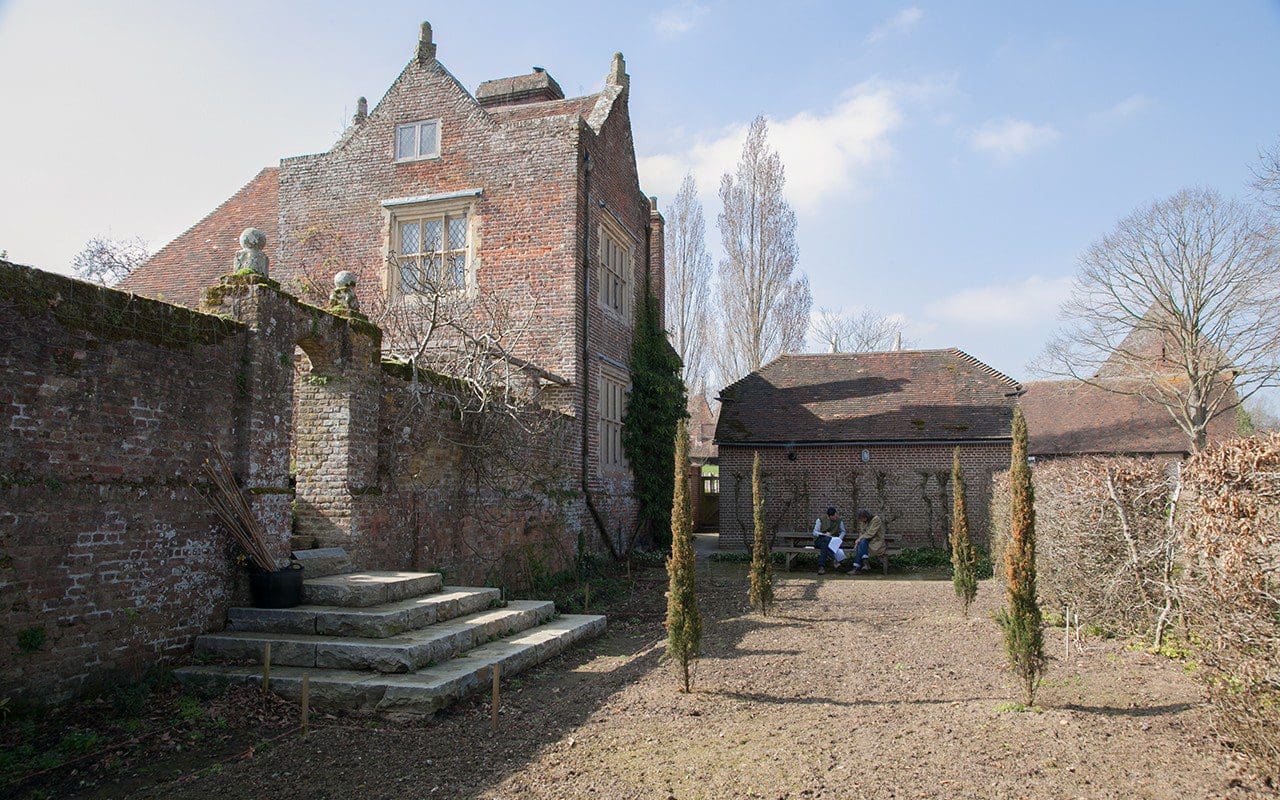 Head Gardener, Troy Scott-Smith and garden designer, Dan Pearson in the Little North Garden at Sissinghurst Castle by Huw Morgan
