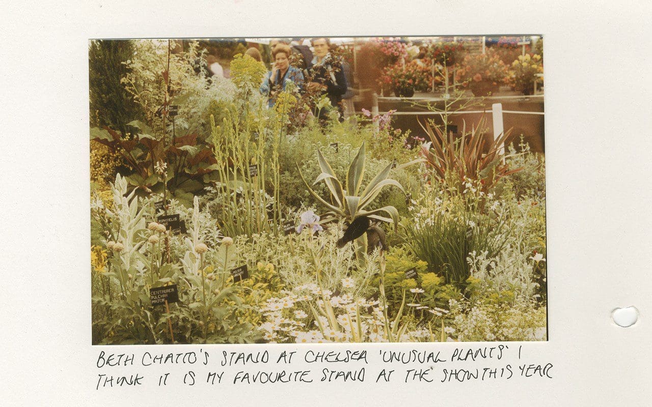 A page from Dan Pearson's Wisley notebooks 1981. 
